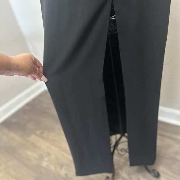 Kay Unger Black Embellished Ribbed Sheath Dress - Picture 4 of 9